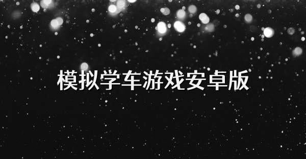 模拟学车游戏安卓版