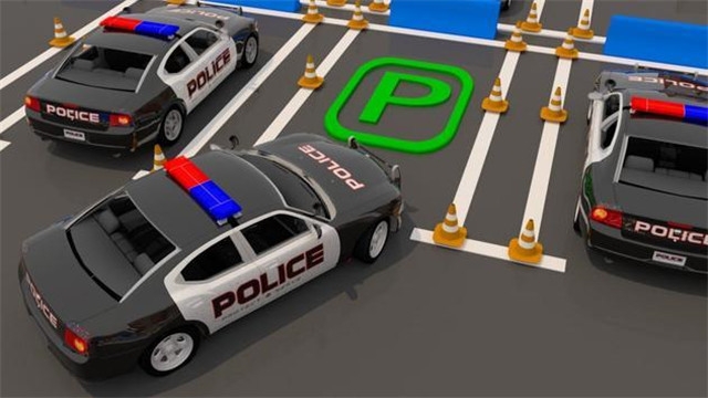 真实警车停车场3D截图