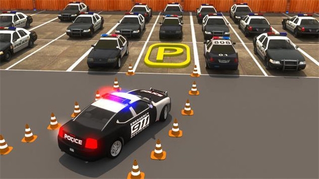 真实警车停车场3D截图