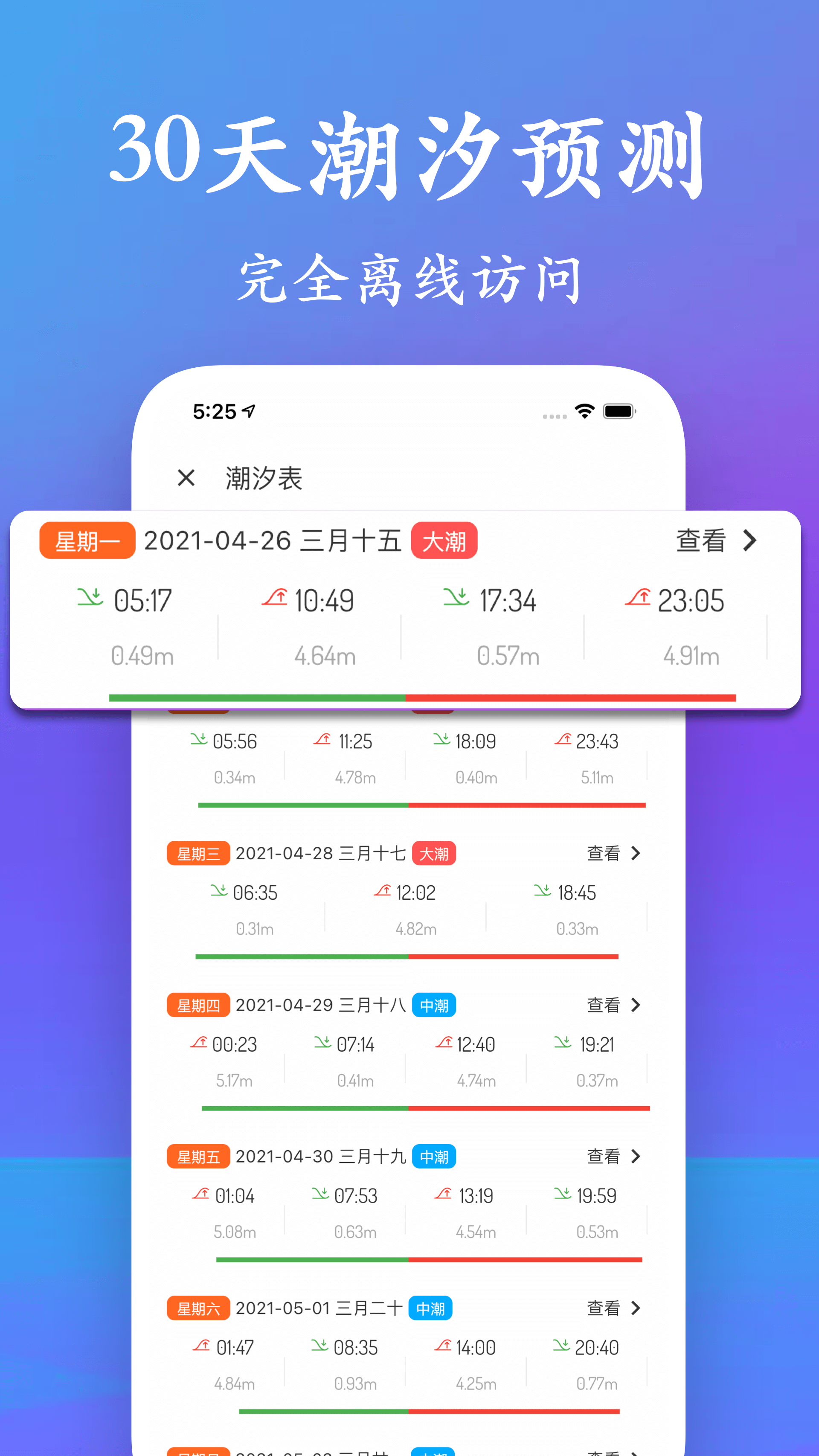 潮汐表截图