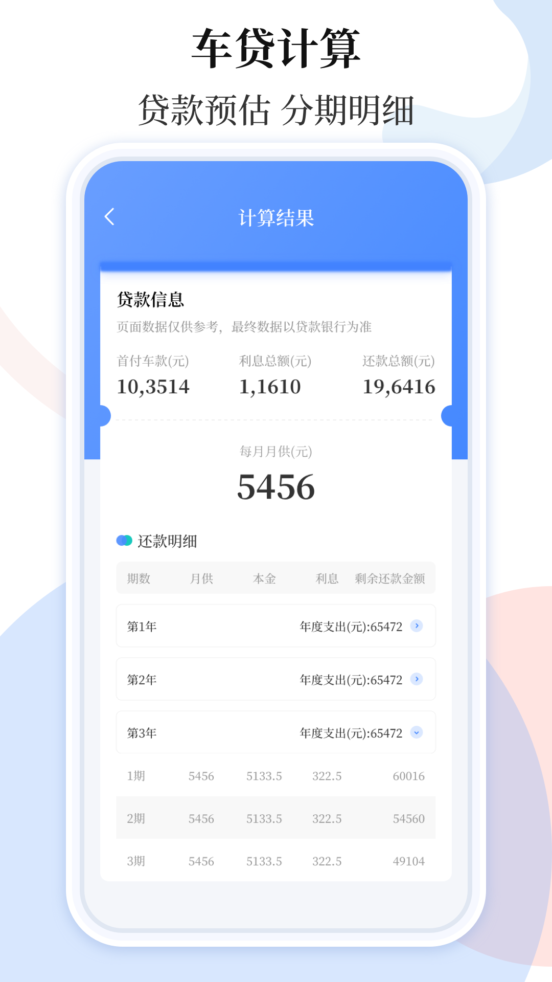 车贷在线计算器app截图