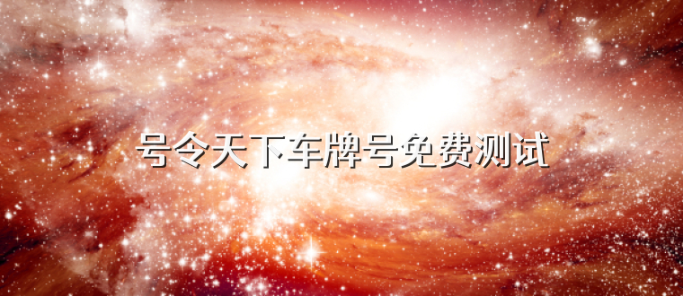 号令天下车牌号免费测试