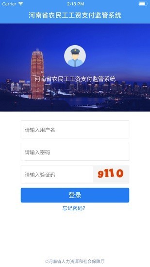 河南省农民工工资支付监管系统平台截图