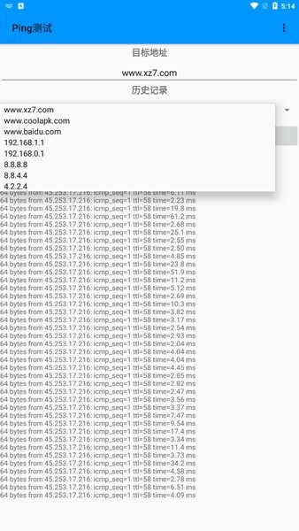 手机ping测试工具截图
